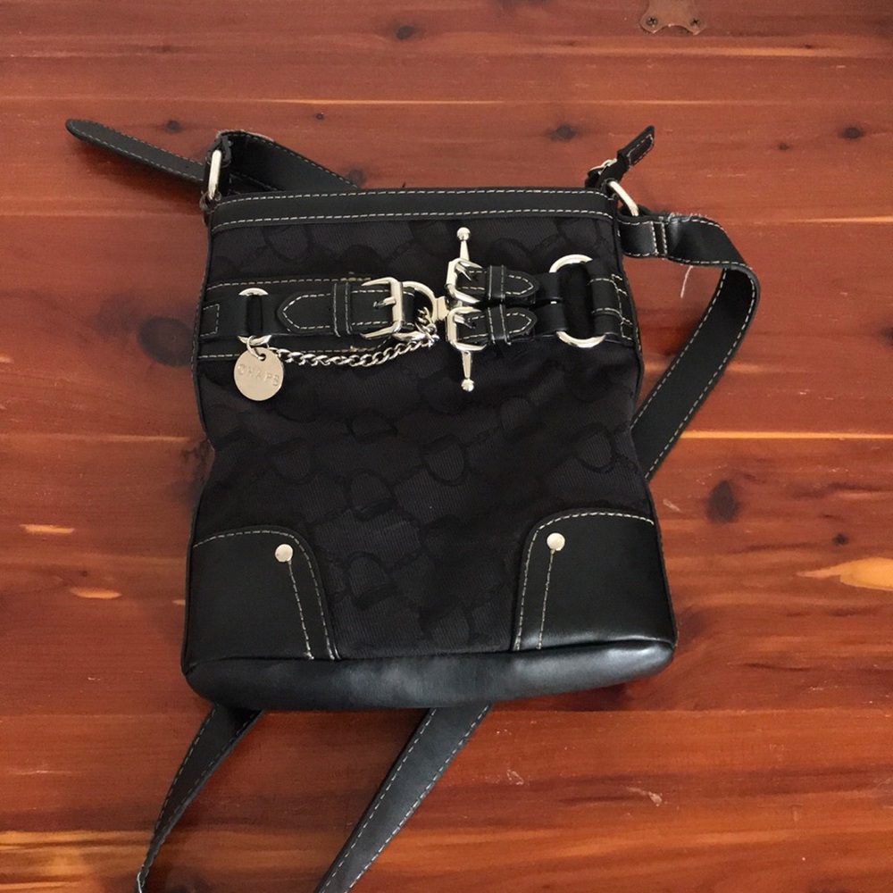 Excellent Condition Chaps Black Crossbody Bag